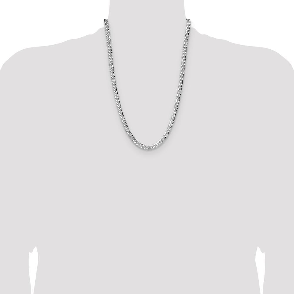 Sterling Silver 24" Hammered Curb Chain with Polished Finish by Lumare Gioia