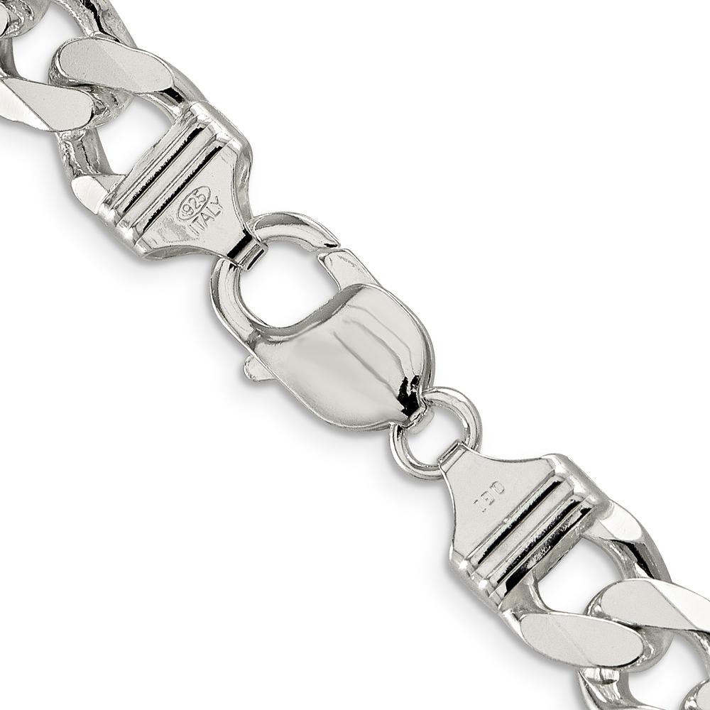 Sterling Silver 24" Pavé Curb Chain Necklace - 10.5mm Width by Lumare Gioia