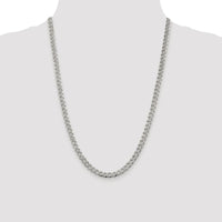 Sterling Silver 24" Pavé Curb Chain Necklace with Rhodium Plating by Lumare Gioia