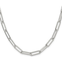 Sterling Silver 24" Polished 5.5mm Paperclip Chain Necklace with Lobster Clasp by Lumare Gioia