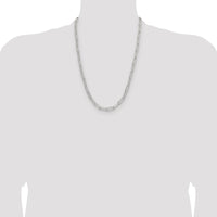 Sterling Silver 24" Polished 5.5mm Paperclip Chain Necklace with Lobster Clasp by Lumare Gioia