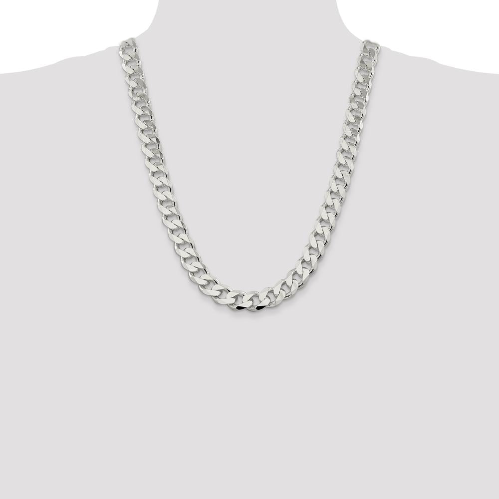 Sterling Silver 24" Polished Curb Chain Necklace 13mm Thickness by Lumare Gioia