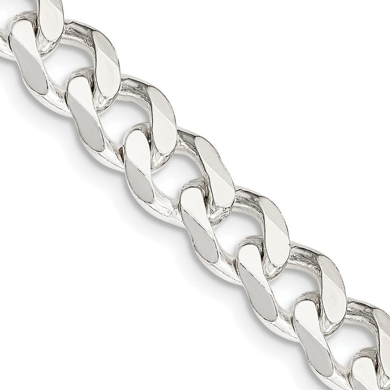 Sterling Silver 24" Polished Curb Chain Necklace - 7.5mm Width by Lumare Gioia