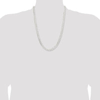 Sterling Silver 24" Polished Curb Chain Necklace - 7.5mm Width by Lumare Gioia