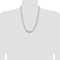 Sterling Silver 24" Polished Domed Curb Chain - 10.5mm Width by Lumare Gioia
