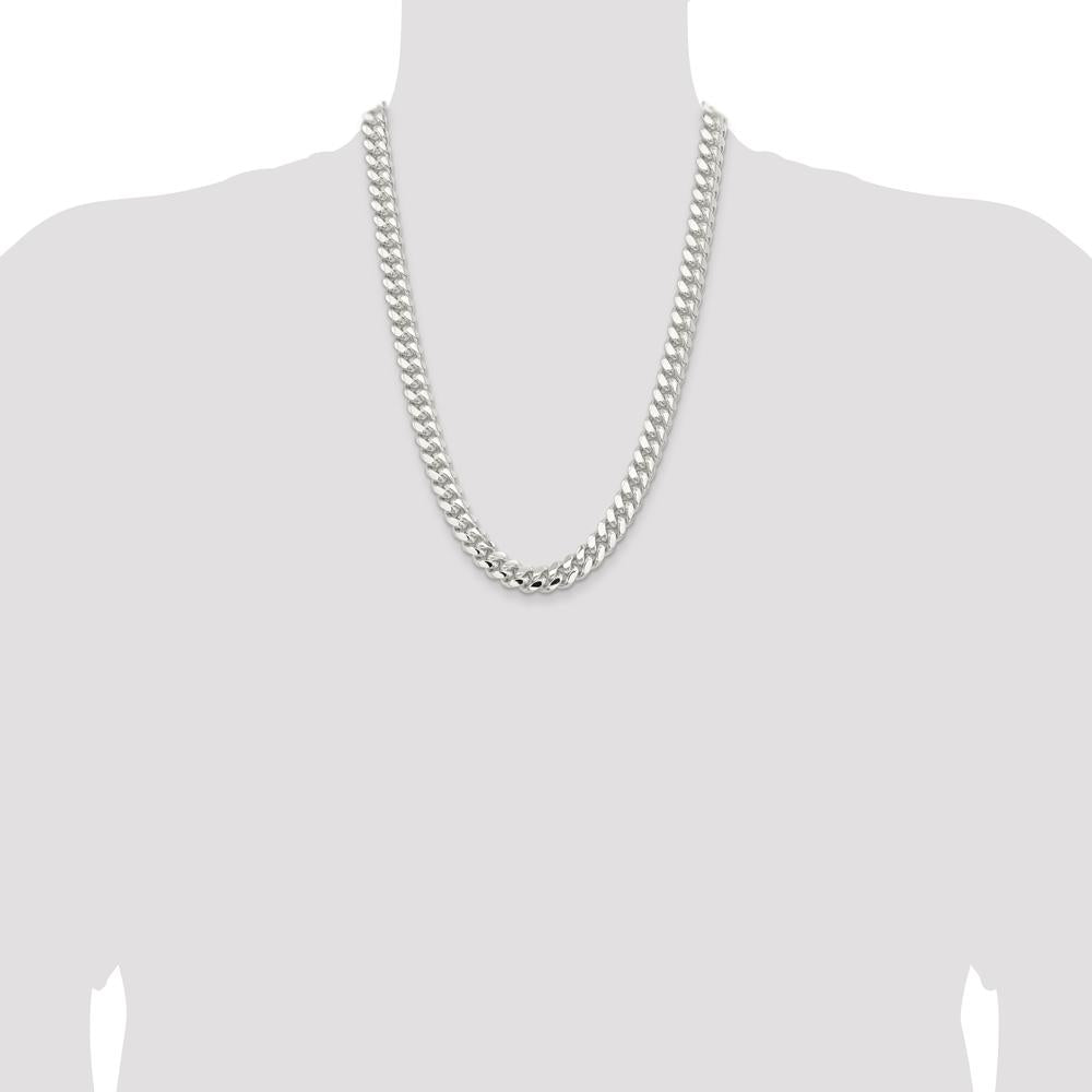 Sterling Silver 24" Polished Domed Curb Chain - 10.5mm Width by Lumare Gioia