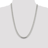 Sterling Silver 24" Polished Domed Curb Chain - 7.0mm Width by Lumare Gioia