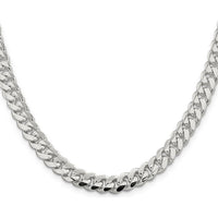 Sterling Silver 24" Polished Domed Curb Chain Necklace - 7.8mm Width by Lumare Gioia