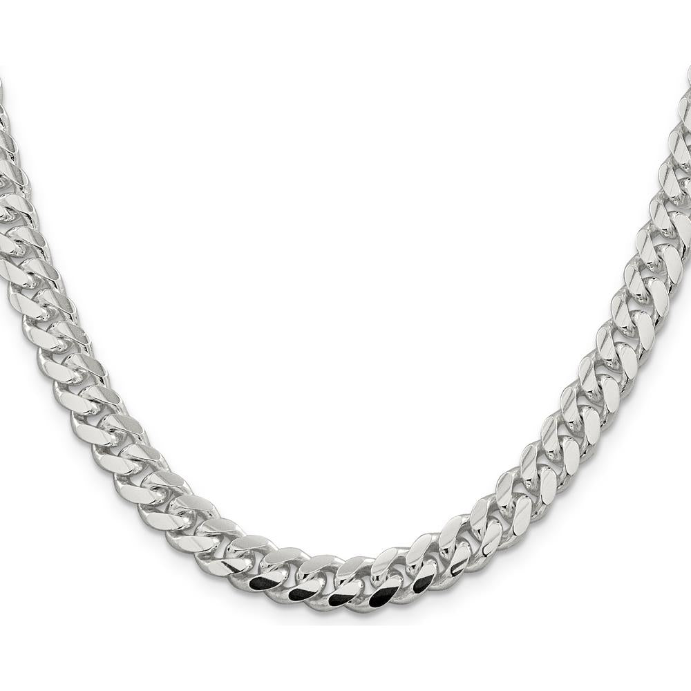 Sterling Silver 24" Polished Domed Curb Chain Necklace - 7.8mm Width by Lumare Gioia