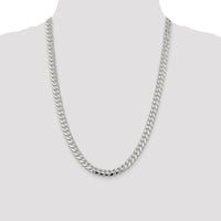 Sterling Silver 24" Polished Domed Curb Chain Necklace - 7.8mm Width by Lumare Gioia
