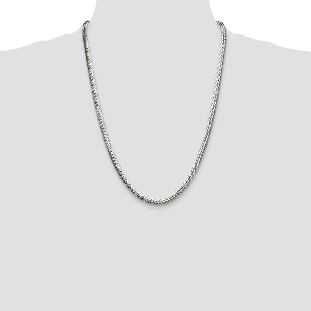 Sterling Silver 24" Polished Oval Curb Chain Necklace - 5.1mm Width by Lumare Gioia