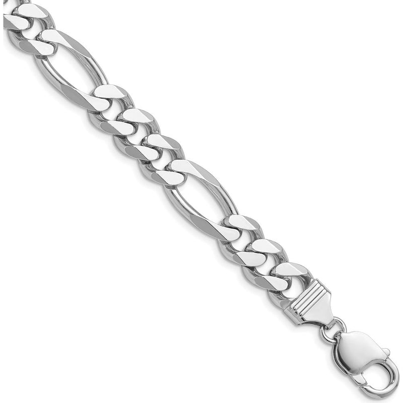 Sterling Silver 24" Rhodium-Plated 10.2mm Figaro Chain with Lobster Clasp by Lumare Gioia