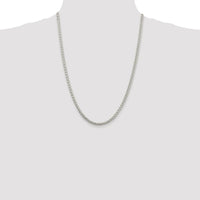 Sterling Silver 24" Rhodium-Plated 4mm Round Spiga Chain with Polished Finish by Lumare Gioia