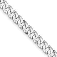 Sterling Silver 24" Rhodium-Plated 6mm Beveled Curb Chain by Lumare Gioia