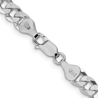Sterling Silver 24" Rhodium-Plated 6mm Beveled Curb Chain by Lumare Gioia
