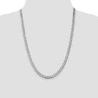 Sterling Silver 24" Rhodium-Plated 6mm Beveled Curb Chain by Lumare Gioia