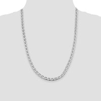 Sterling Silver 24" Rhodium-Plated Diamond-Cut Anchor Chain Necklace by Lumare Gioia