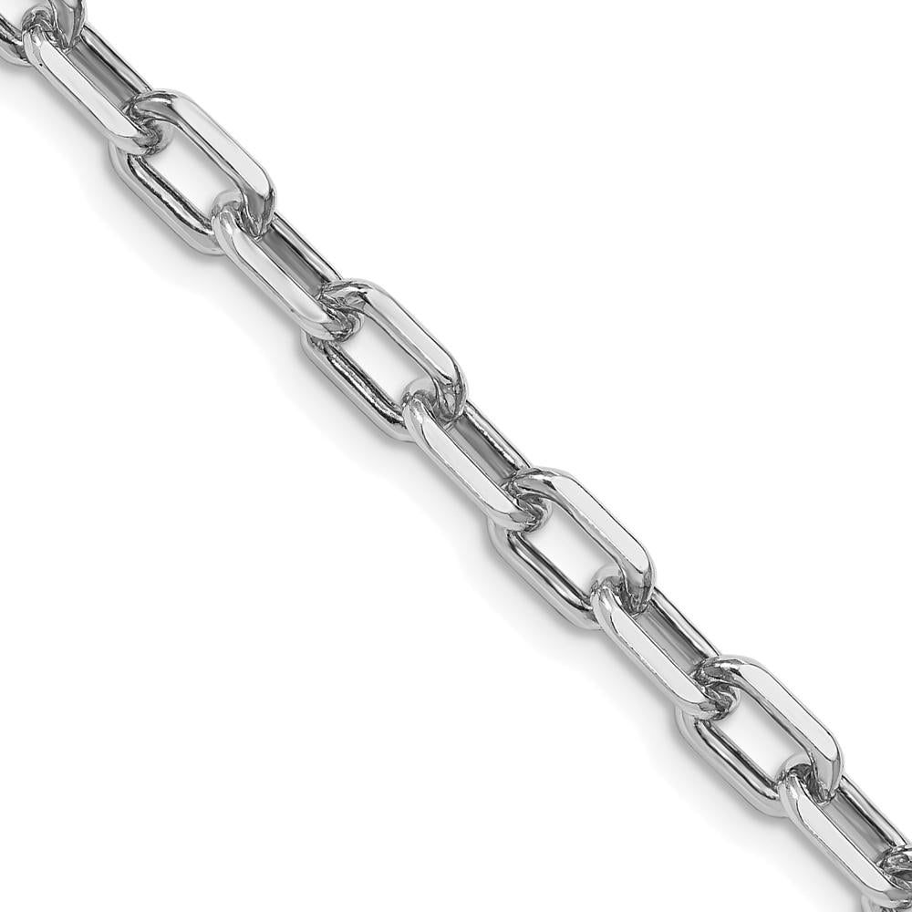 Sterling Silver 24" Rhodium-Plated Diamond-Cut Cable Chain - 5.75mm Width by Lumare Gioia