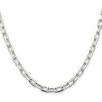 Sterling Silver 24" Rhodium-Plated Diamond-Cut Cable Chain - 5.75mm Width by Lumare Gioia