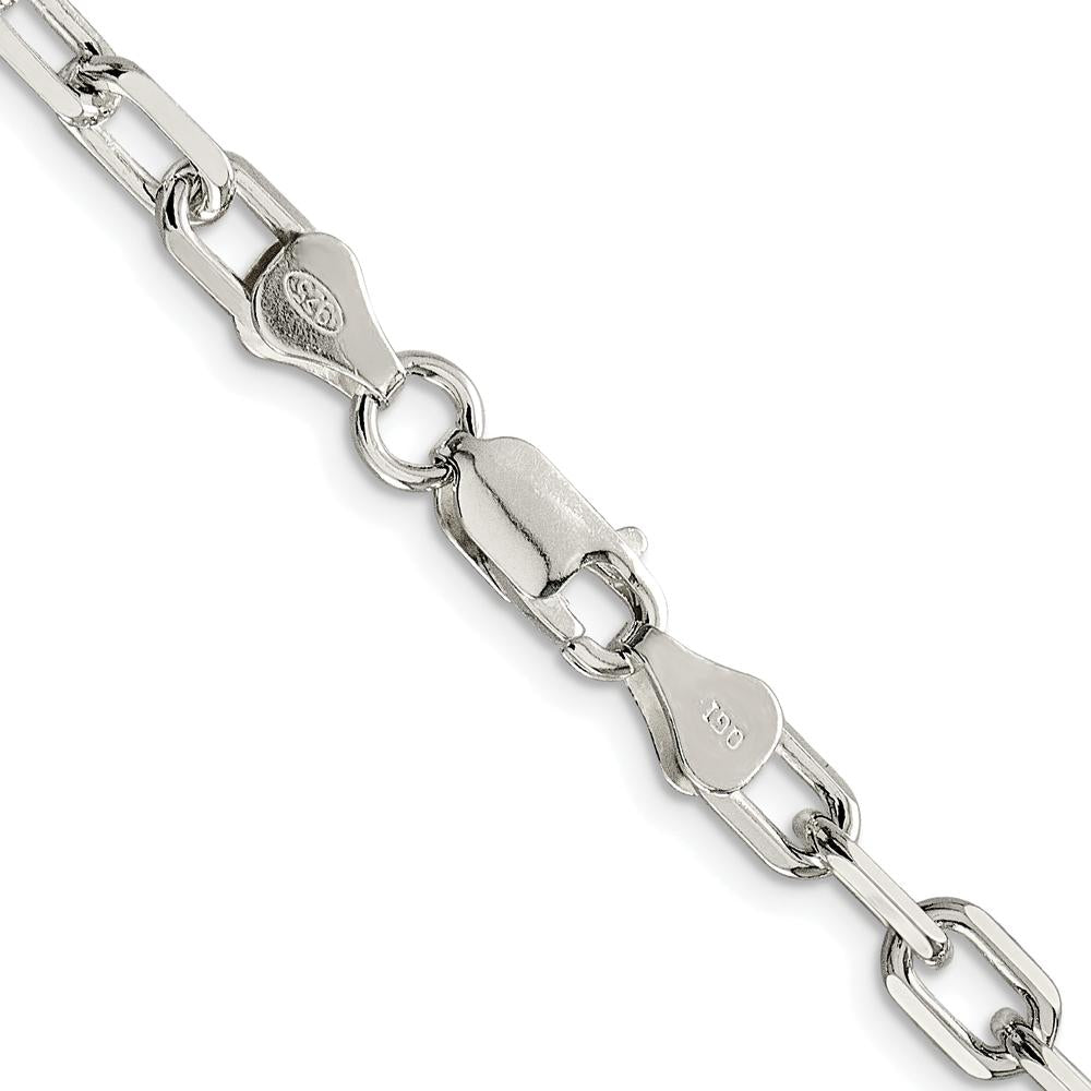 Sterling Silver 24" Rhodium-Plated Diamond-Cut Cable Chain - 5.75mm Width by Lumare Gioia