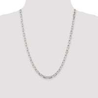 Sterling Silver 24" Rhodium-Plated Diamond-Cut Cable Chain - 5.75mm Width by Lumare Gioia
