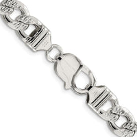 Sterling Silver 24" Rhodium-Plated Pavé Curb Chain - 9.3mm Width by Lumare Gioia