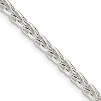 Sterling Silver 24" Spiga Chain with Polished Finish - 3.7mm Width by Lumare Gioia
