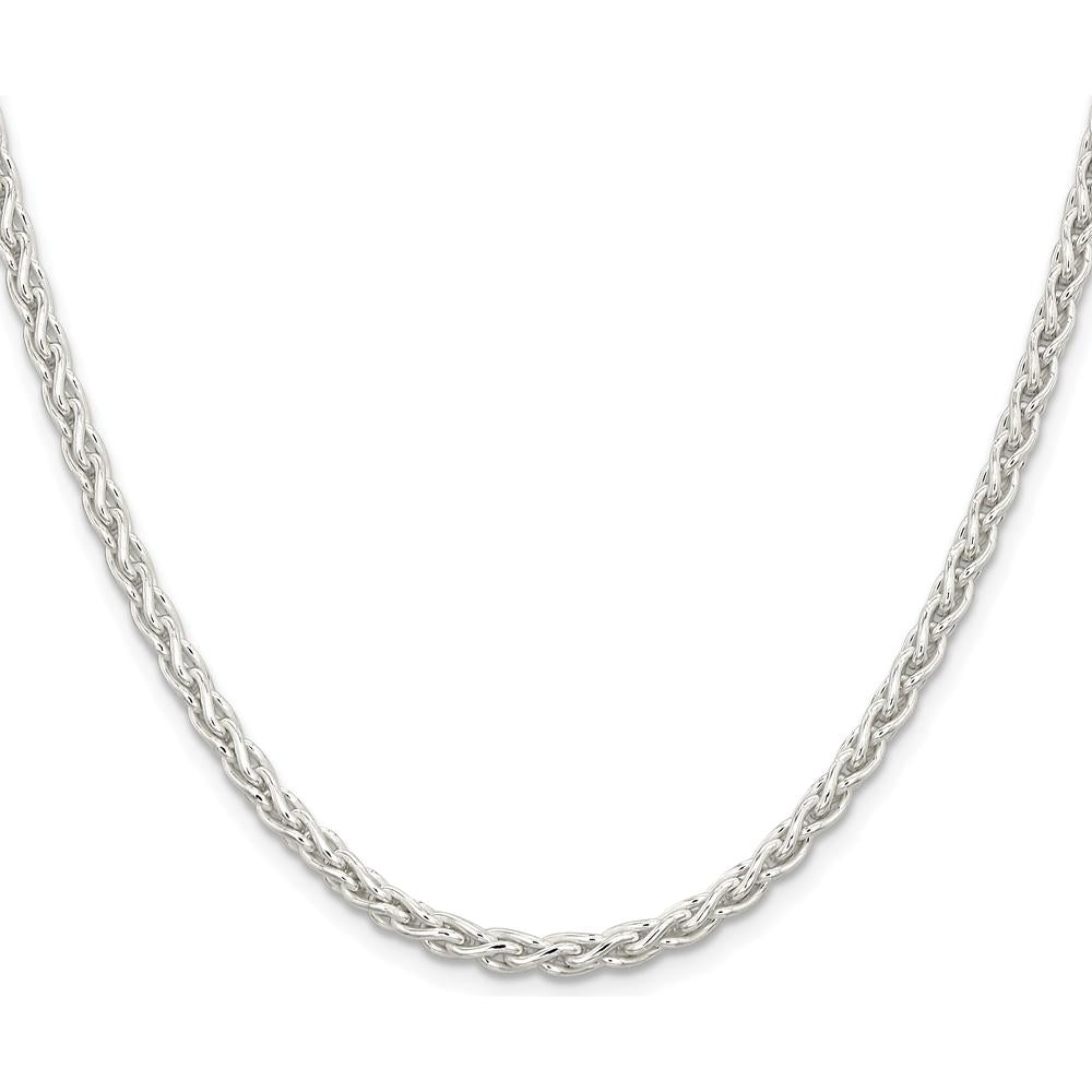 Sterling Silver 24" Spiga Chain with Polished Finish - 3.7mm Width by Lumare Gioia