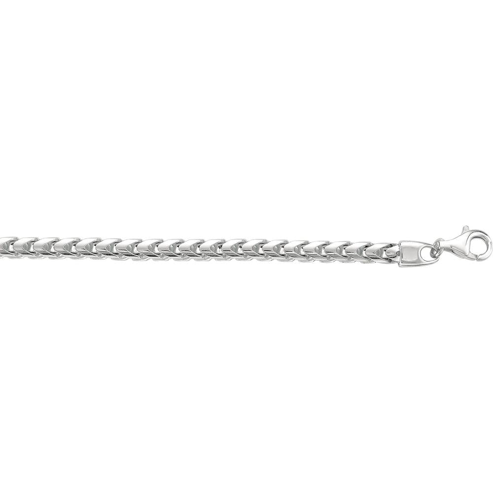 Sterling Silver 24" Square Franco Chain with Lobster Clasp - 4.80mm by Orozza Fine Jewelry