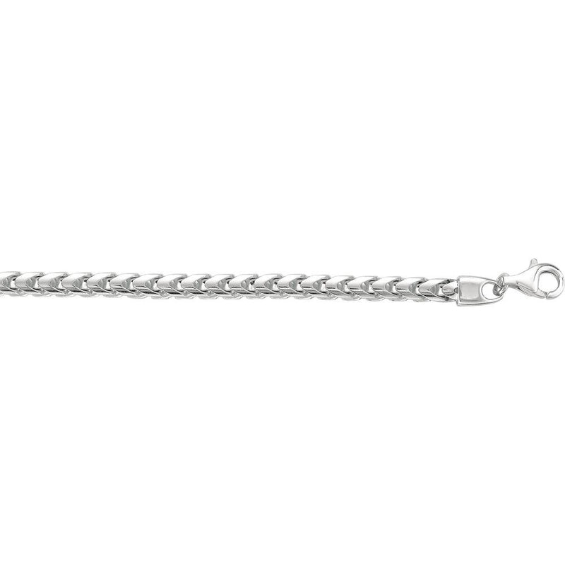 Sterling Silver 24" Square Franco Chain with Lobster Clasp - 4.80mm by Orozza Fine Jewelry