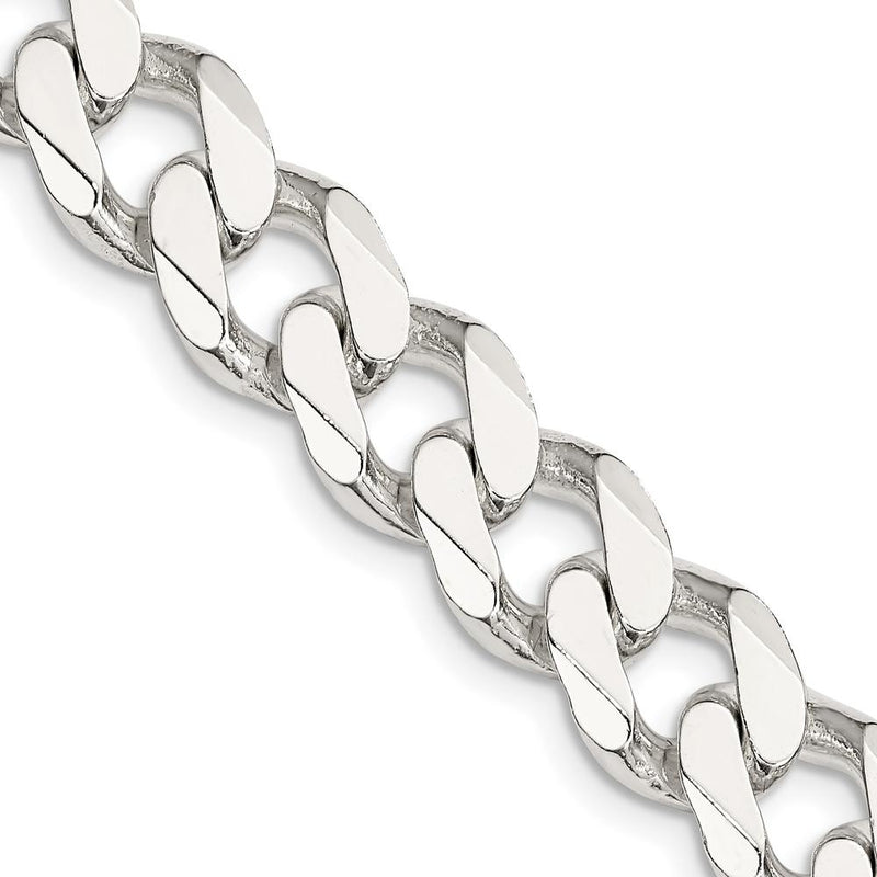 Sterling Silver 26" 11mm Polished Curb Chain Necklace by Lumare Gioia