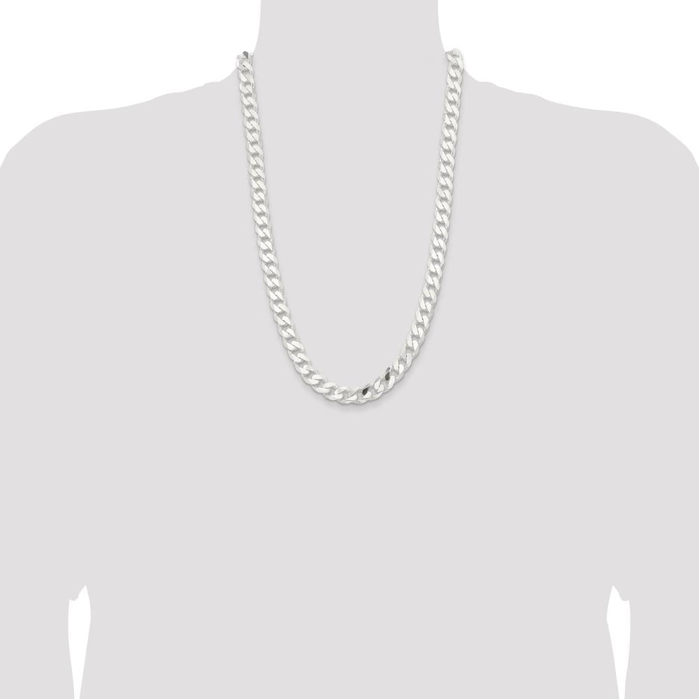 Sterling Silver 26" 11mm Polished Curb Chain Necklace by Lumare Gioia