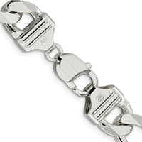 Sterling Silver 26" 13.5mm Polished Figaro Chain Necklace by Lumare Gioia