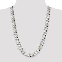 Sterling Silver 26" 14mm Beveled Curb Chain Necklace by Lumare Gioia