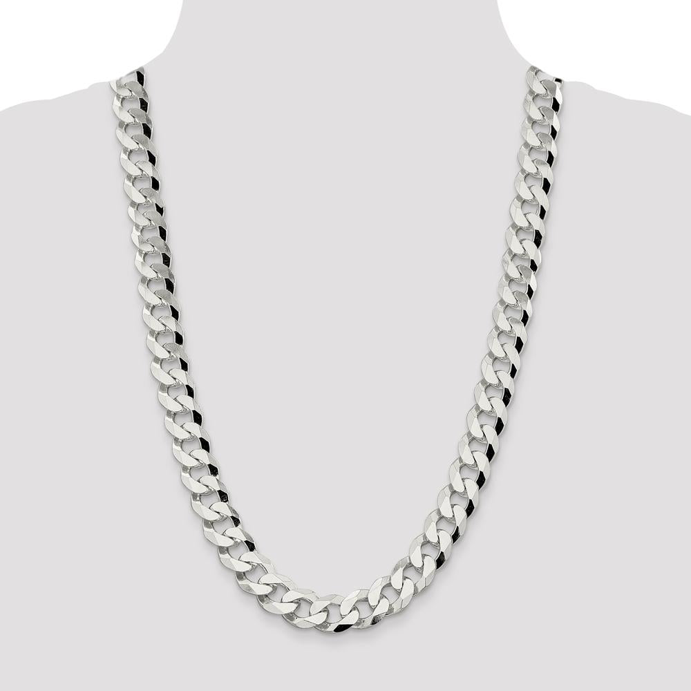 Sterling Silver 26" 14mm Beveled Curb Chain Necklace by Lumare Gioia