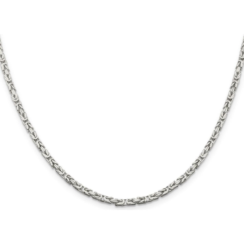 Sterling Silver 26" 2.5mm Byzantine Chain with Polished Finish by Lumare Gioia