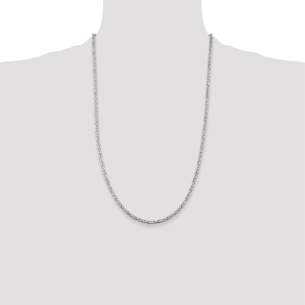 Sterling Silver 26" 2.5mm Byzantine Chain with Polished Finish by Lumare Gioia