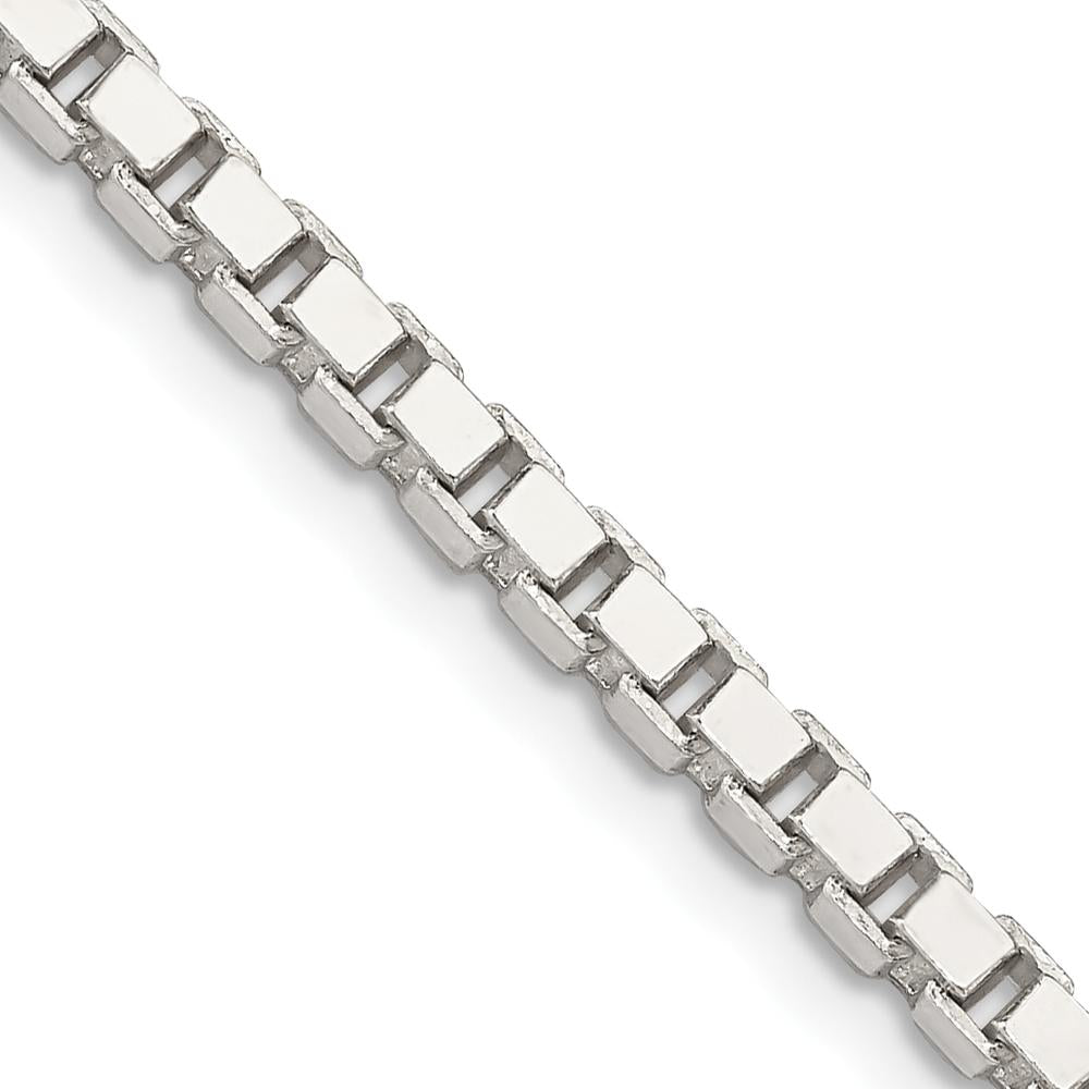 Sterling Silver 26" 3.25mm Box Chain with Polished Finish and Anti-Tarnish Coating by Lumare Gioia
