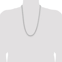 Sterling Silver 26" 4.7mm Diamond-Cut Square Franco Chain with Lobster Clasp by Lumare Gioia