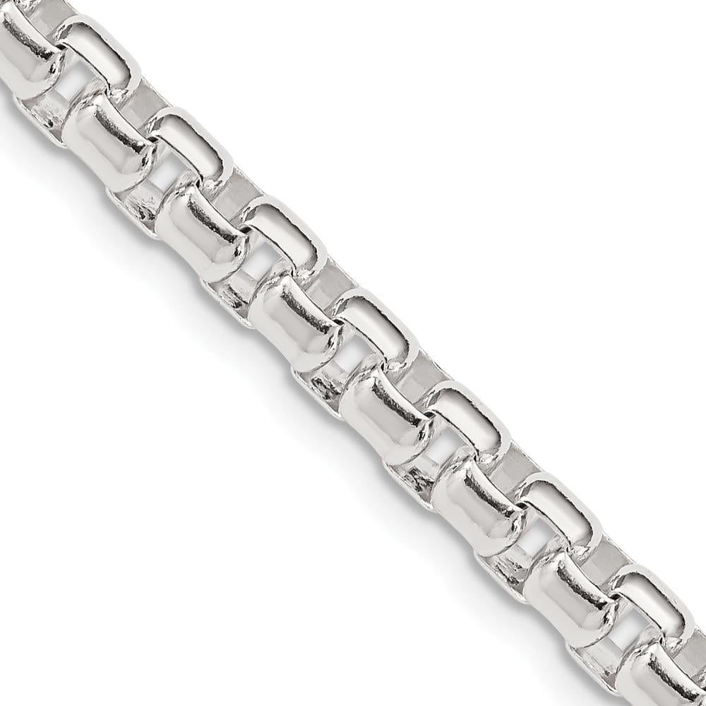 Sterling Silver 26" 5.2mm Round Box Chain with Lobster Clasp - Polished Finish by Lumare Gioia