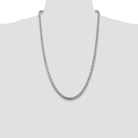 Sterling Silver 26" 5.2mm Round Box Chain with Lobster Clasp - Polished Finish by Lumare Gioia