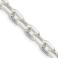 Sterling Silver 26" 5.4mm Beveled Oval Cable Chain - Polished Finish by Lumare Gioia
