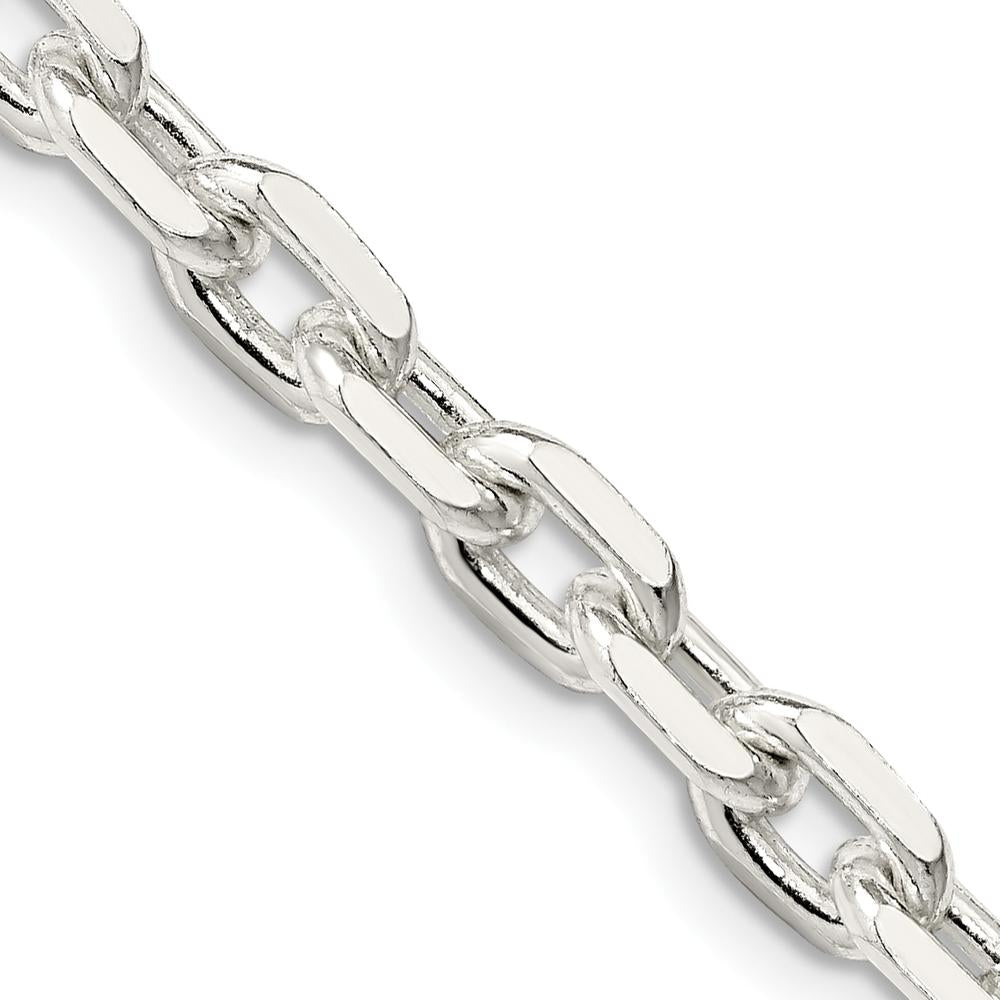 Sterling Silver 26" 5.4mm Beveled Oval Cable Chain - Polished Finish by Lumare Gioia