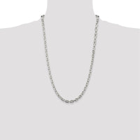 Sterling Silver 26" 5.4mm Beveled Oval Cable Chain - Polished Finish by Lumare Gioia