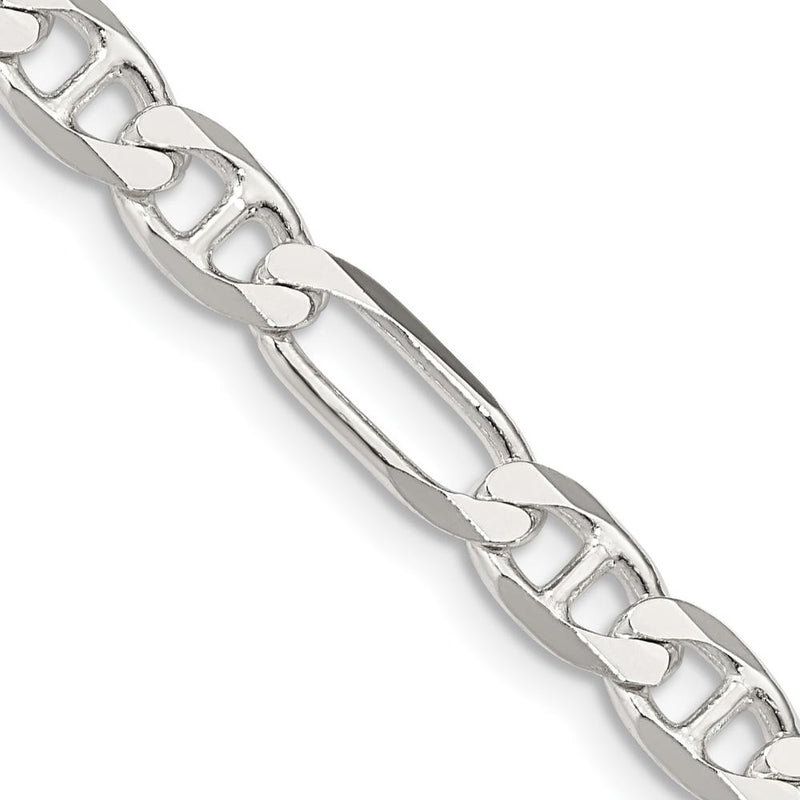 Sterling Silver 26" 5.5mm Figaro Anchor Chain with Lobster Clasp by Lumare Gioia