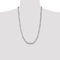 Sterling Silver 26" 5.5mm Figaro Anchor Chain with Lobster Clasp by Lumare Gioia