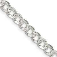 Sterling Silver 26" 5.5mm Pavé Curb Chain Necklace by Lumare Gioia