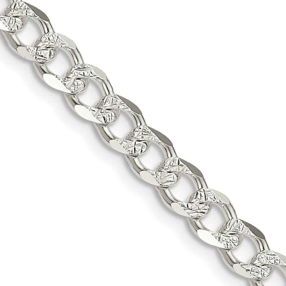 Sterling Silver 26" 5.5mm Pavé Curb Chain Necklace by Lumare Gioia
