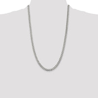 Sterling Silver 26" 5.5mm Pavé Curb Chain Necklace by Lumare Gioia