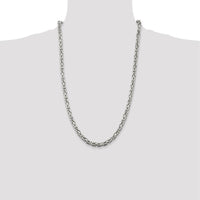 Sterling Silver 26" 5mm Byzantine Chain Necklace with Lobster Clasp by Lumare Gioia